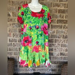 JAMS WORLD Vintage Flower Friend Vintage  Swing Dress Size XL